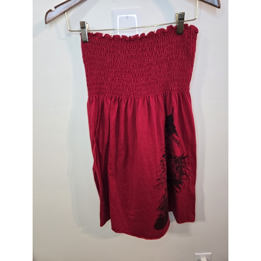 Y2K Red Strapless Tube Dress Leopard Graphic Mini Dress SM Indie Sleaze Festival